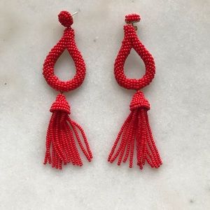 Red Anthropologie beaded earrings